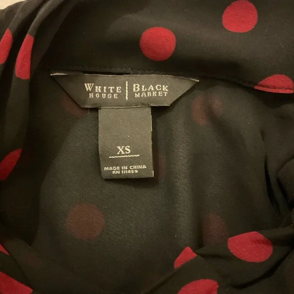 $15 ❌ SEND OFFER ❌ WHBM Ruffled Polka Dotted Sheer Blouse - Picture 7 of 8
